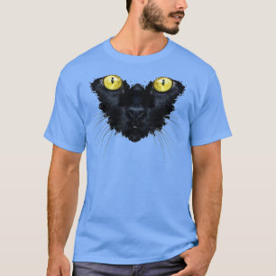 Camiseta Black Cat  Yellow Eyes Kitty Kitten Cat Face 