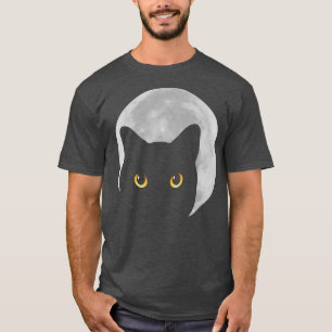 Camiseta Black Cat Yellow Eyes Moon Kitten