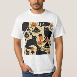 Camiseta Black cats halloween horror gifts engraçado boo 20