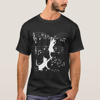 Camiseta Black Cats Playing With Music Note Cat