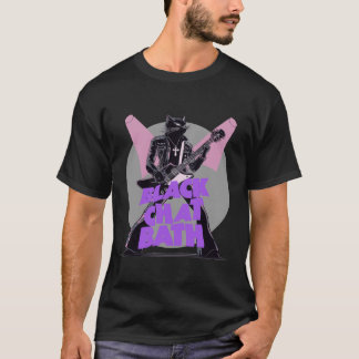 Camiseta BLACK CHAT BATH - chat rock et humour metal