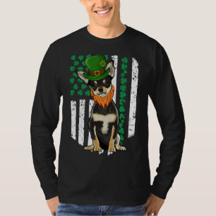 Camiseta Black Chihuahua Dia de São Patrício Irish American