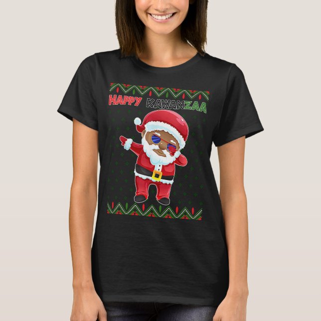 Camiseta Black Christmas Happy Ugly Kwanzaa Merry African H (Frente)