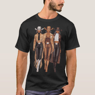 Camiseta Black Cowgirl Western Tee Rodeo Country Women June