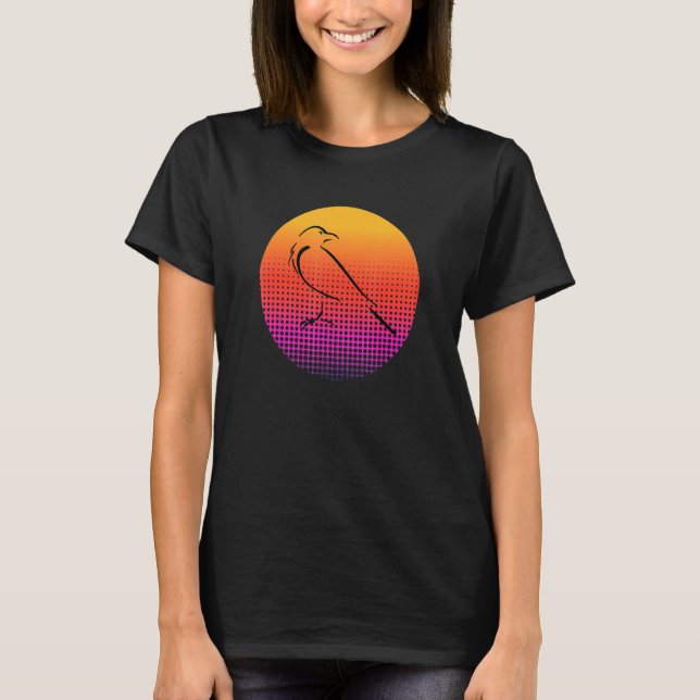 Camiseta Black Crow Bird Silhouette at Sunset Wildlife Natu (Frente)