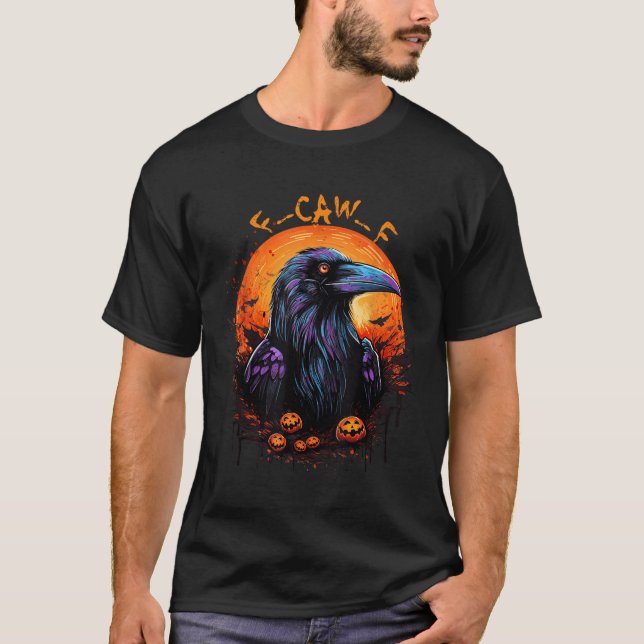 Camiseta Black Crow, F-caw-f Funny Black Bird Moon Gothic A (Frente)