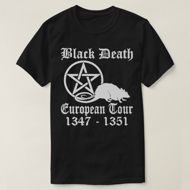 Camiseta Black Death European Tour Engraçado Banda Tour His (Frente do Design)