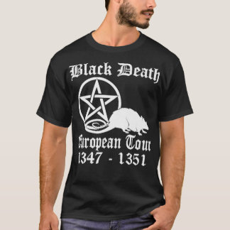 Camiseta Black Death European Tour Engraçado Banda Tour His