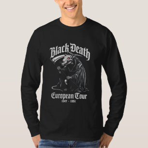 Camiseta Black Death European Tour, Plague Rat Reaper Skele