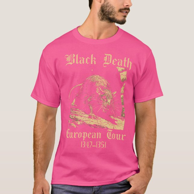 Camiseta Black Death European Tour Retro Plags Doctor Art (Frente)