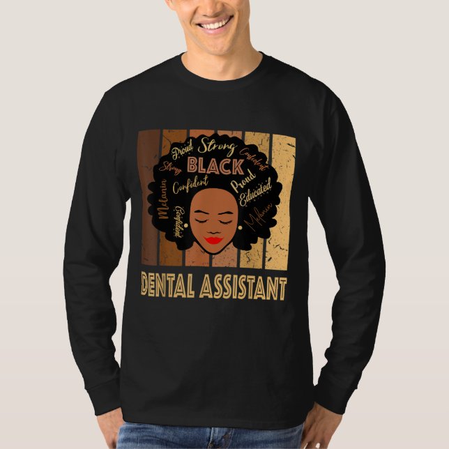 Camiseta Black Dental Assistant Forte na América Africana (Frente)