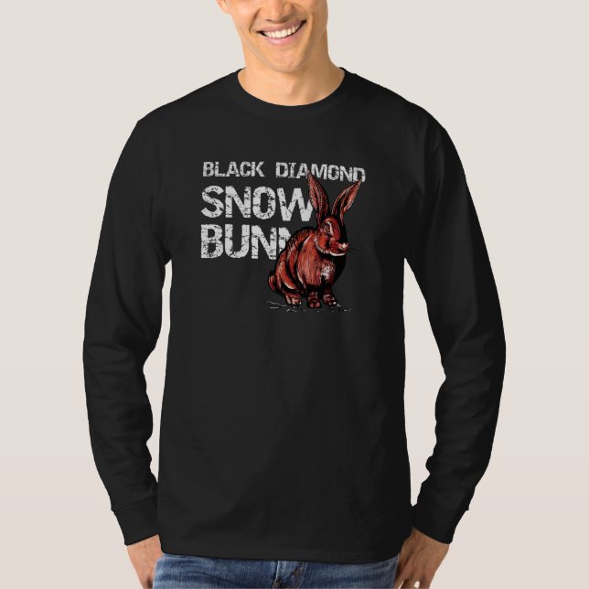 Camiseta Black Diamantes Skiing Snow Bunny (Frente)