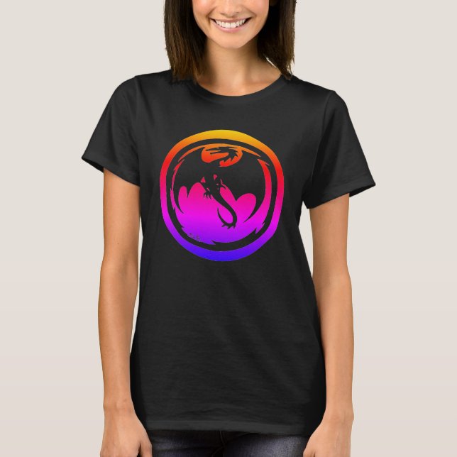 Camiseta Black Dragon neon women black t-shirt (Frente)