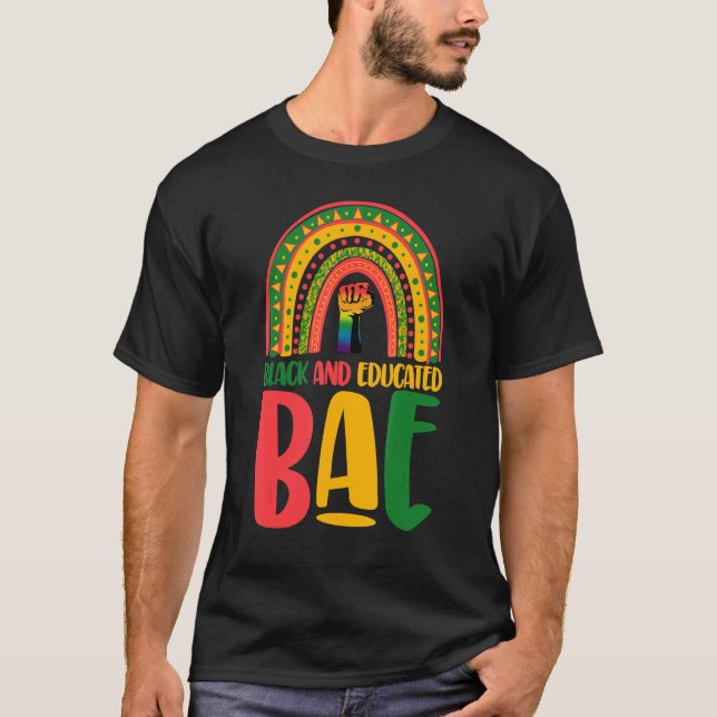 Camiseta Black E Educado Bae Rainbow Women African Black (Frente)