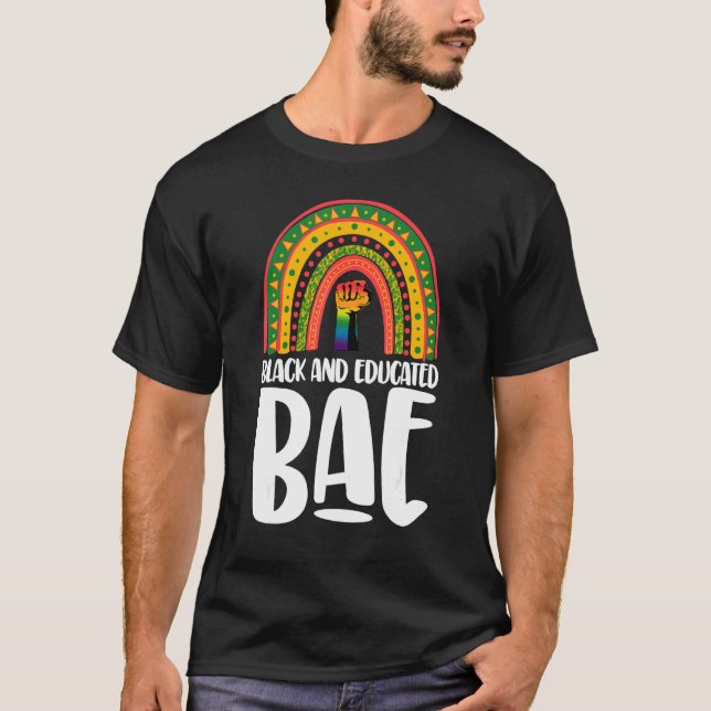 Camiseta Black E Educado Bae Rainbow Women African Black (Frente)