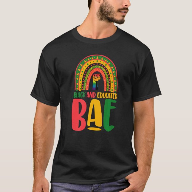Camiseta Black E Educado Bae Rainbow Women African Black (Frente)