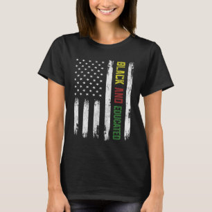 Camiseta Black Educated American Flag Roupa Black History