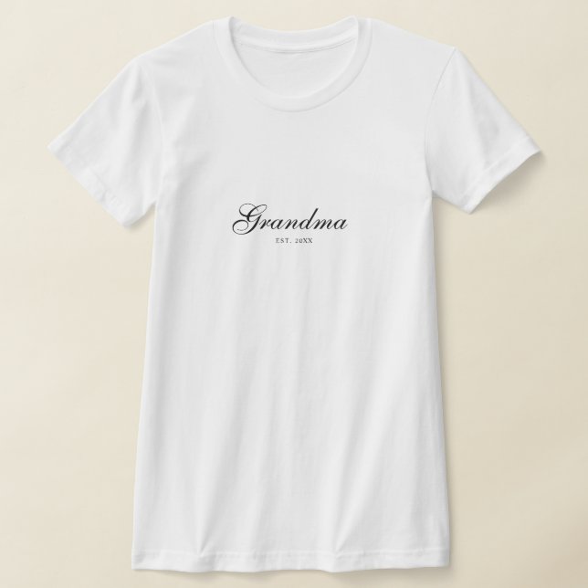 Camiseta Black Elegant Script Established Grandma (Postura )
