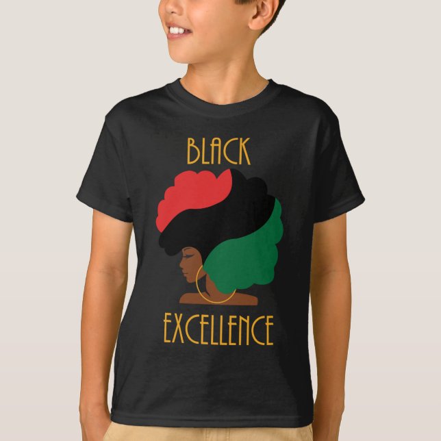 Camiseta Black Excellence Pan African Flag Afro Black Histo (Frente)