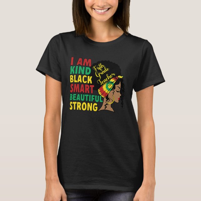 Camiseta Black Fifth Grade Teacher African American 5th Gra (Frente)