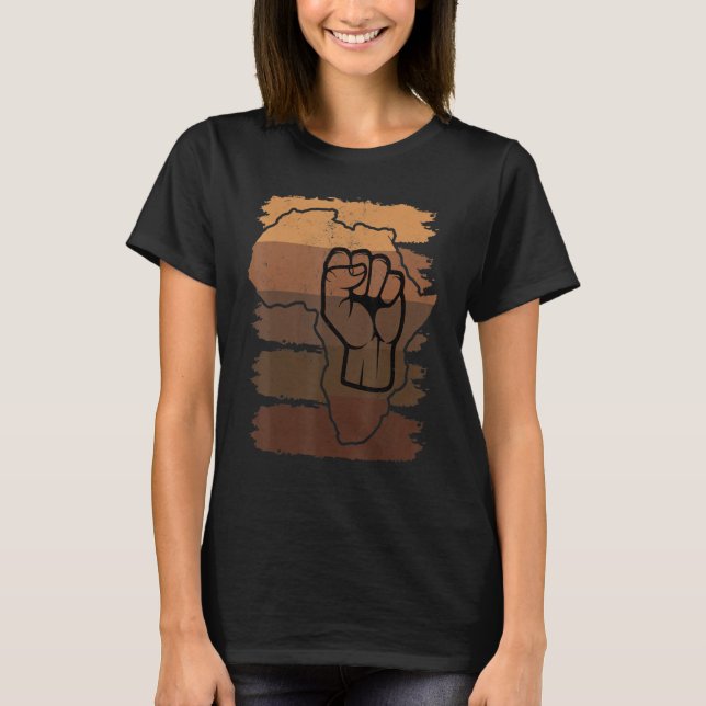 Camiseta Black Fist Shirt African American Pride Black Hist (Frente)