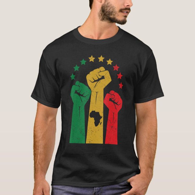 Camiseta Black Fist Shirt African American Pride Black Hist (Frente)