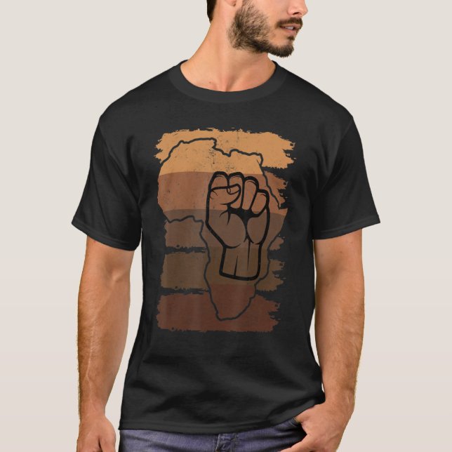 Camiseta Black Fist Shirt African American Pride Black Hist (Frente)