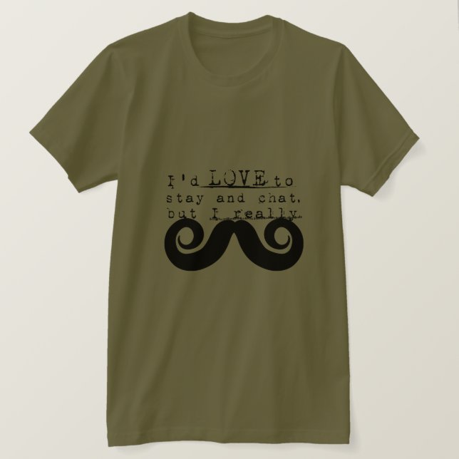 Camiseta Black Funny Humor I Mustache (Frente do Design)