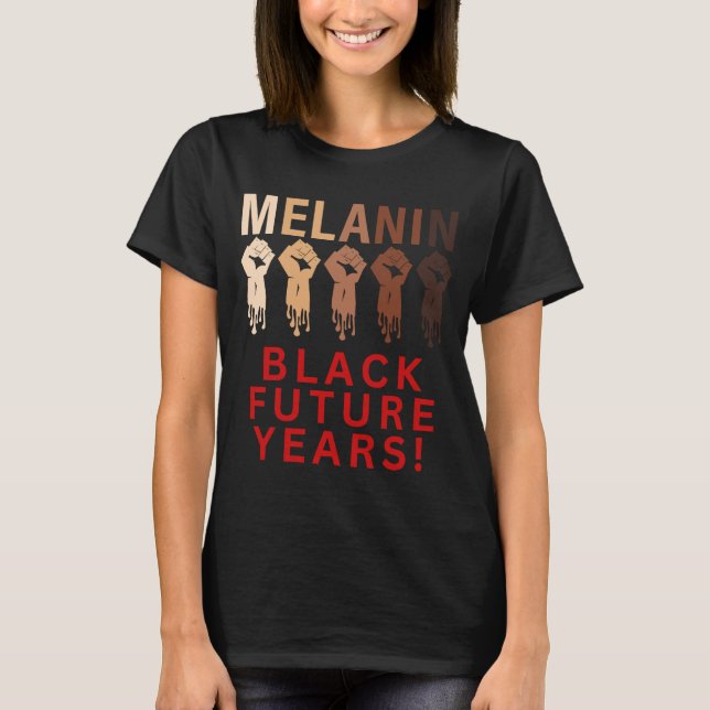 Camiseta Black Future Year 2023 Melanin Pride  Black Histor (Frente)