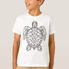 Camiseta Black Geometric Wireframe Sea Turtle
