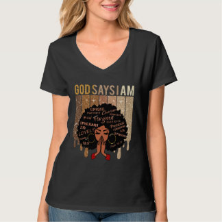 Camiseta Black Girl God Says I Am Black Melanin History Mon