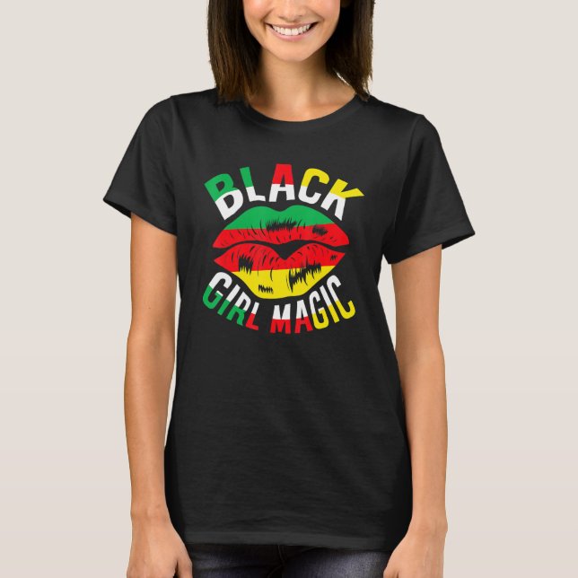 Camiseta Black Girl Magic African Black History Mo (Frente)