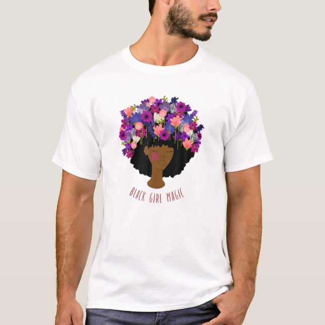 Camiseta Black Girl Magic Afro Queen BLM Melanin (Frente)