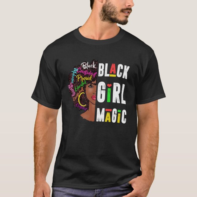 Camiseta Black Girl Magic Black History Month Panthers (Frente)