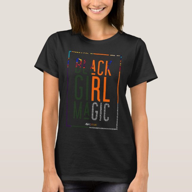 Camiseta BLACK GIRL MAGIC Melanin Afro Queen HBCU Black His (Frente)