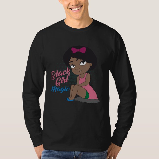 Camiseta Black Girl Magic Melanin Pride African Afro Queen  (Frente)