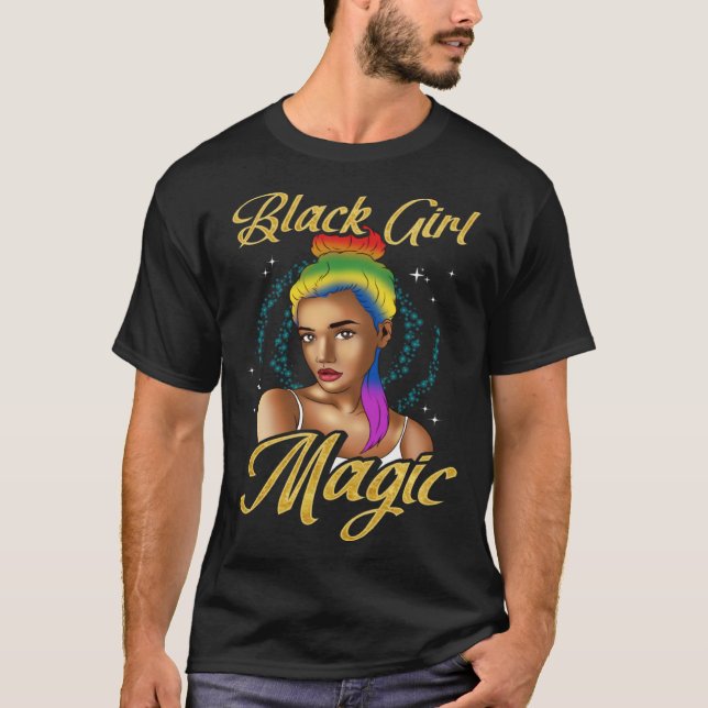 Camiseta Black Girl Magic Melanin Queen African Diva Hair R (Frente)