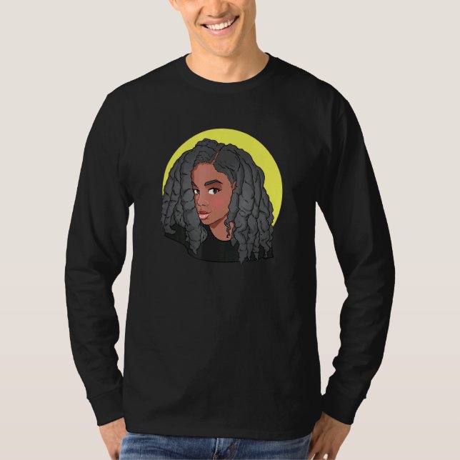 Camiseta Black Girl Natural Hair Free Form Localiza Em Sol (Frente)