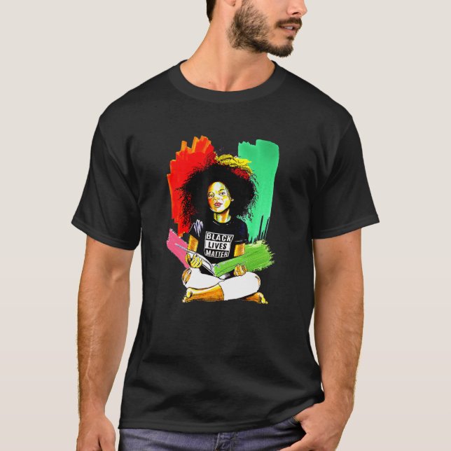 Camiseta Black Girl Natural Hair Lendo Um Livro (Frente)