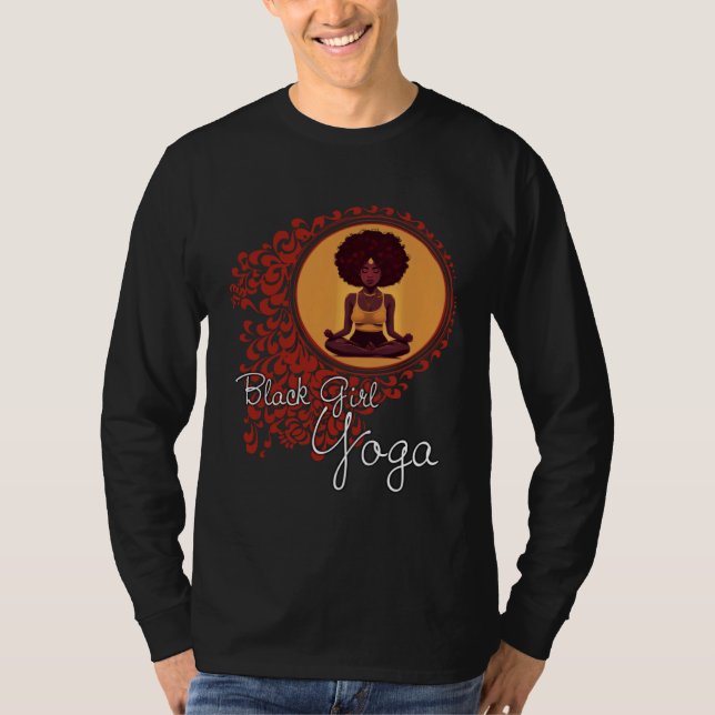 Camiseta Black Girl Yoga Meditation or Exercise and Workout (Frente)