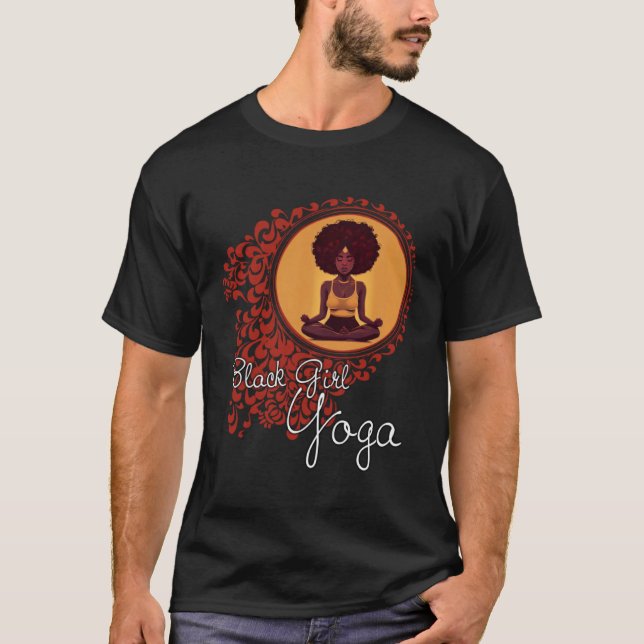 Camiseta Black Girl Yoga Meditation or Exercise and Workout (Frente)