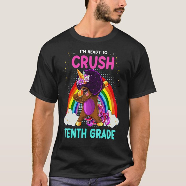 Camiseta Black Girls Dabbing Unicorn I'm Ready To Crush 10t (Frente)