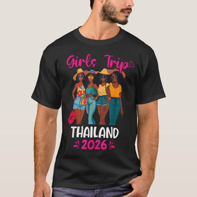 Camiseta Black Girls Trip Thailand 2026 Vacation Matching  (Frente)