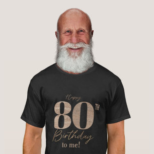 Camiseta Black & Gold Elegante Brilho 80º Aniversário Foto