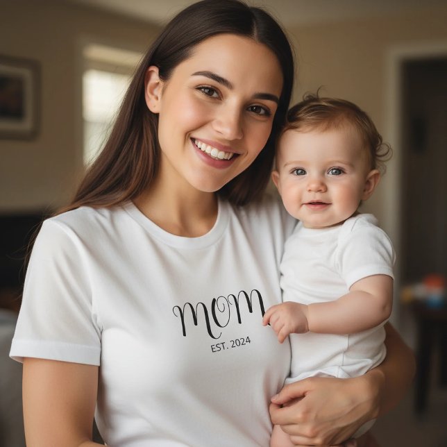 Camiseta Black Graceful Script Established Mom T-Shirt (Criador carregado)