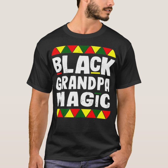 Camiseta Black Grandpa Magic Black History Mês África (Frente)