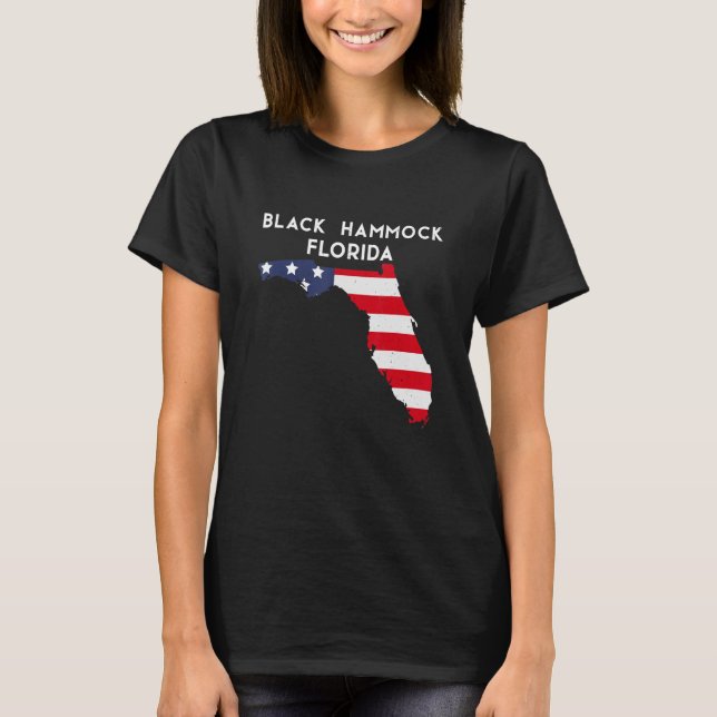Camiseta Black Hammock Florida EUA State America Viagem Flo (Frente)