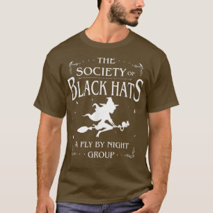 Camiseta Black Hat Society Of Witches Dia de as Bruxas engr
