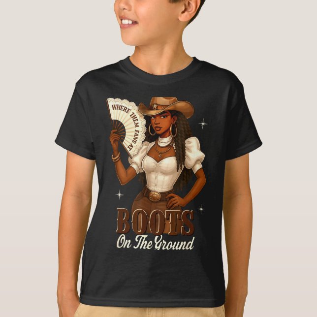 Camiseta Black History Boots On The Ground Cowgirl Western  (Frente)