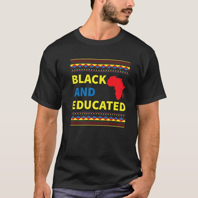 Camiseta Black History Hoodie Black E Educated African Co (Frente)